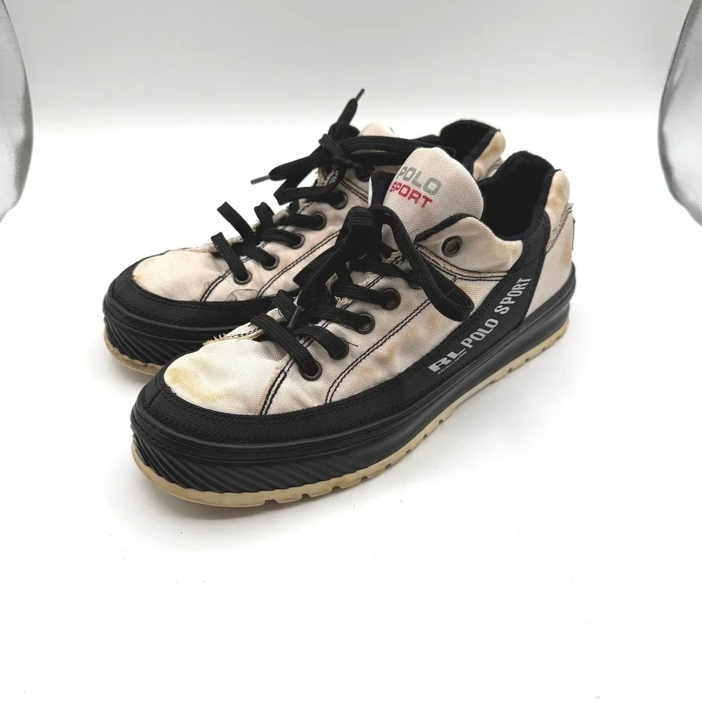 Ralph‎ Lauren Polo Sport Sneakers Mens 11 White Extreme Made in Italy Vintage